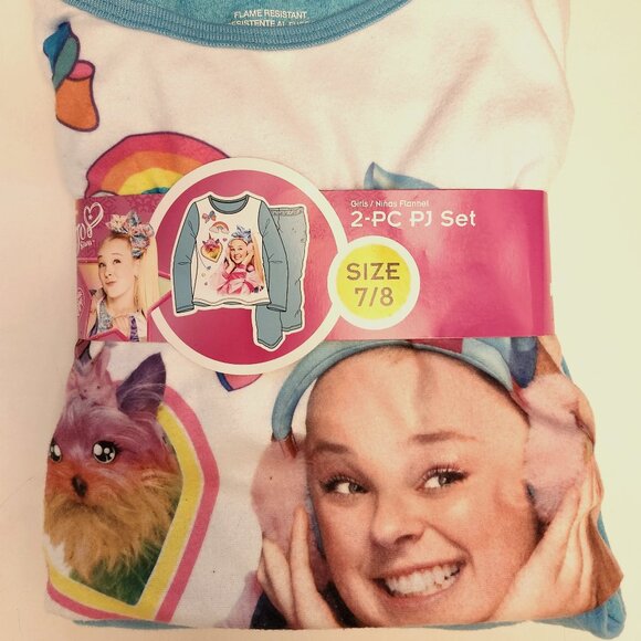 JoJo Siwa Flannel 2 Piece PJ Set Size 7/8 - Picture 1 of 4